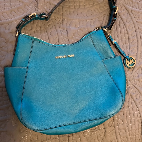 Michael Kors Teal Shoulder Bag - Picture 1 of 7